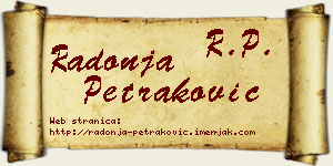 Radonja Petraković vizit kartica